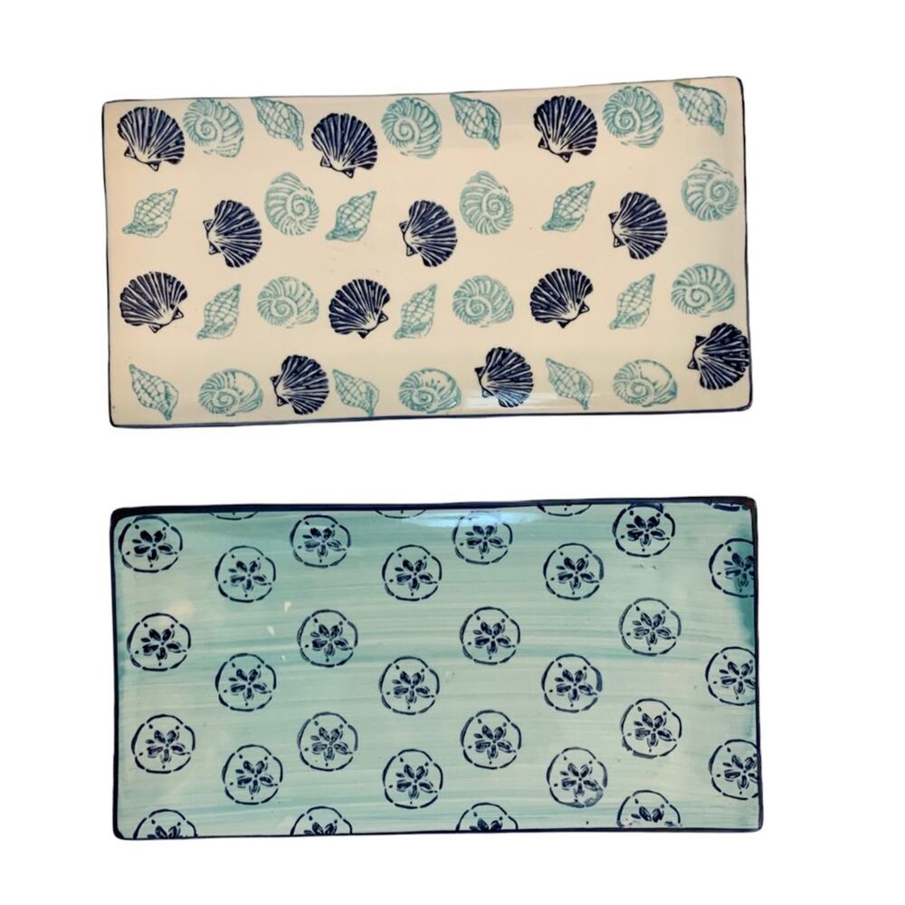 Coastal Signature Rectangular Tray Plates - set of 2 NWT